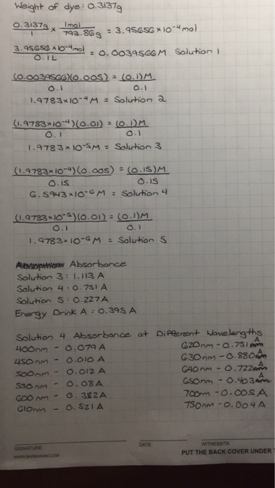 I Using Millimeter Graph Paper Plot A Beers Law 4002