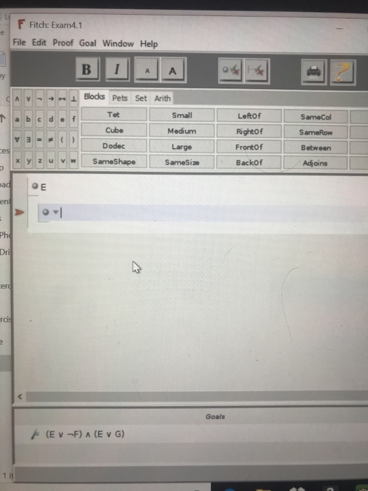Solved F Fitch: Exam4.1 File Edit Proof Goal Window Help A | Chegg.com