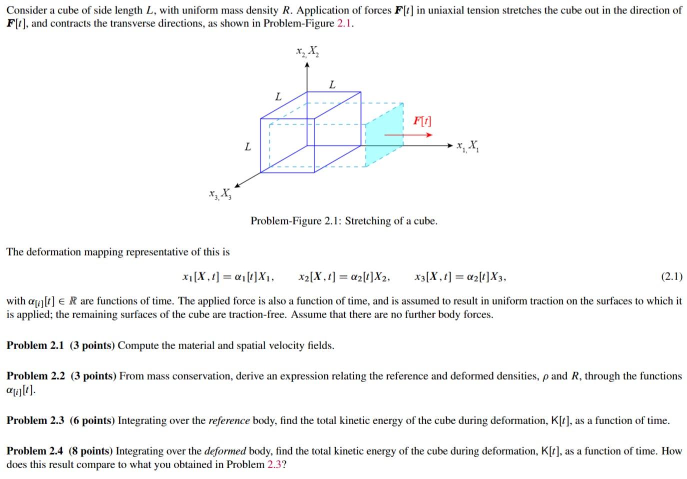 Solved Consider a cube of side length L, with uniform mass | Chegg.com