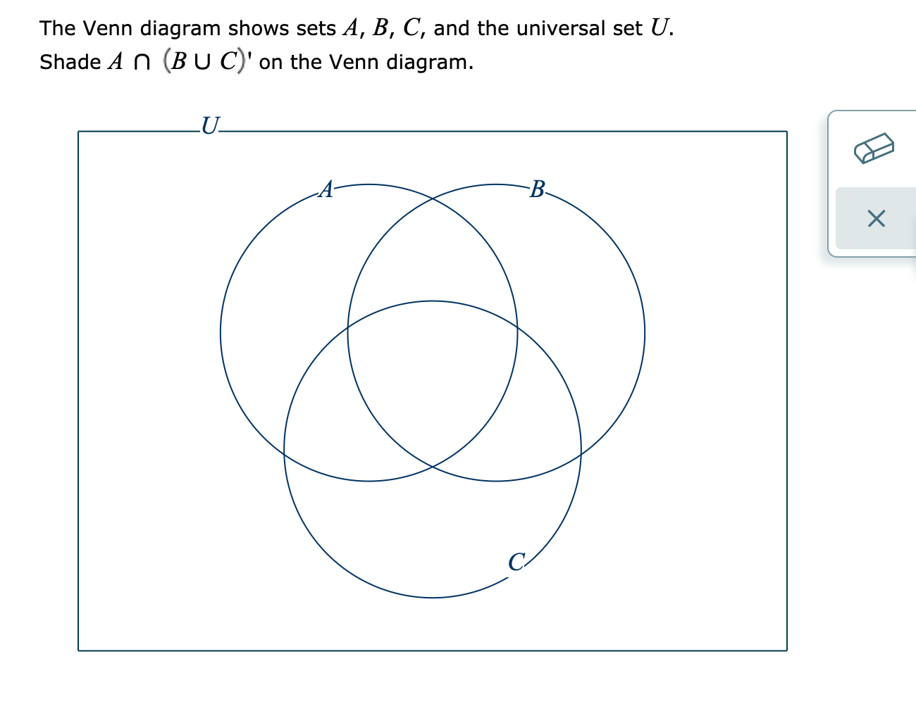 Solved The Venn Diagram Shows Sets A, B, C, And The | Chegg.com