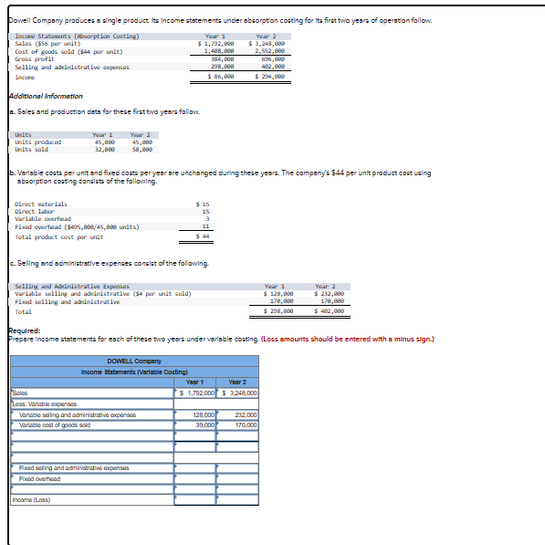 Solved Aadatitional Information a. Soles and production dats | Chegg.com