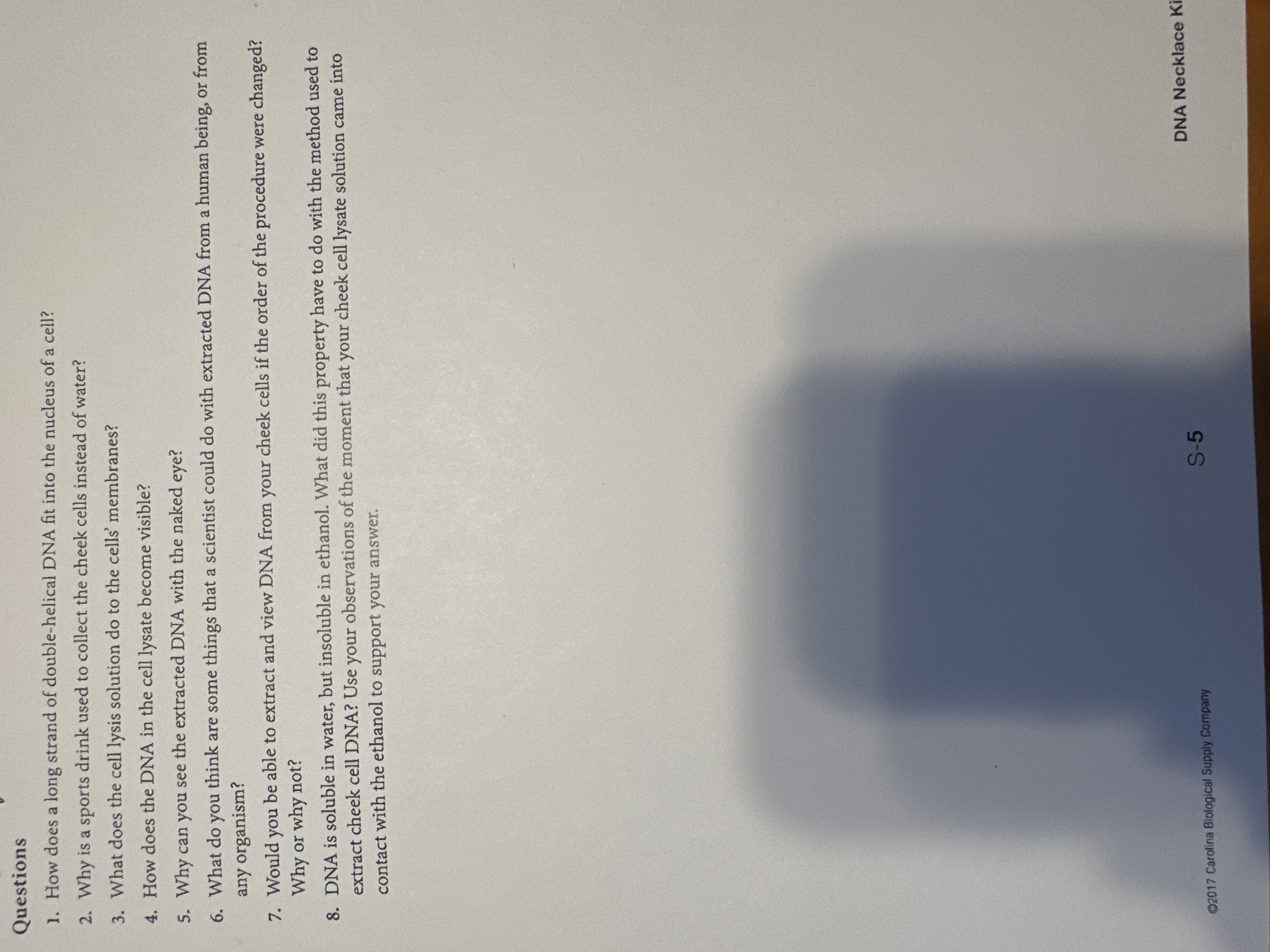 Solved Questions 1. How does a long strand of doublehelical