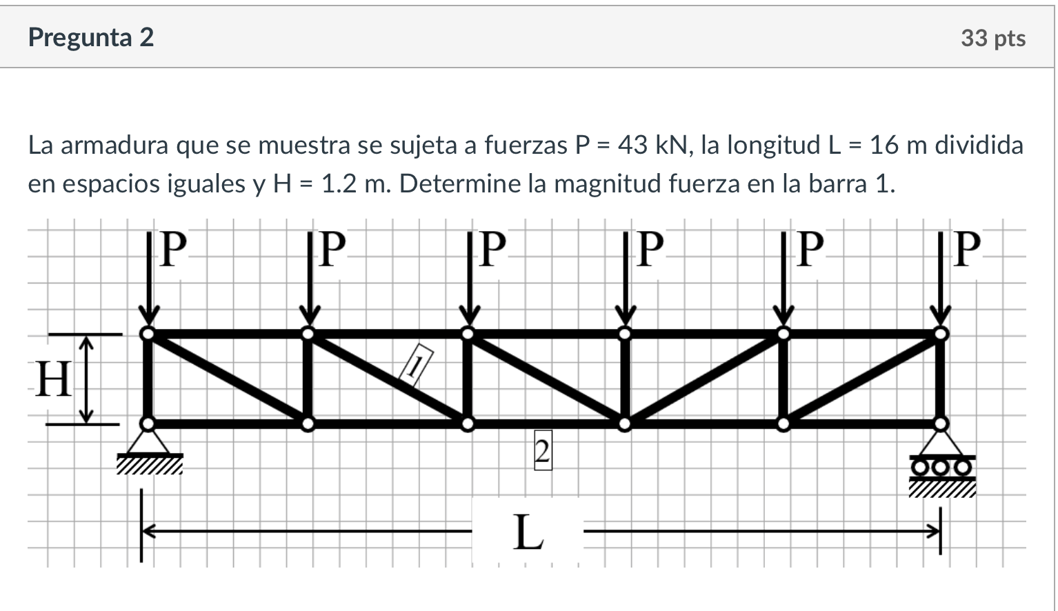 Solved The truss shown is subjected to forces P = 43 kN, the | Chegg.com