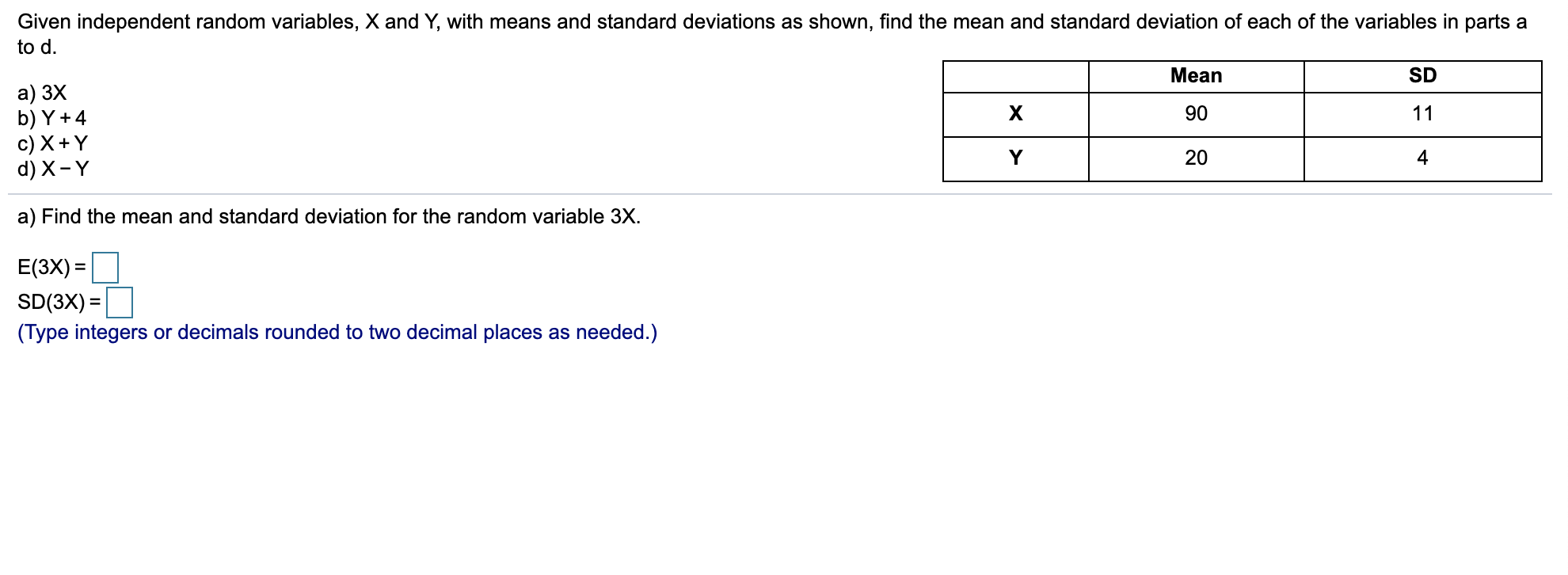 Solved Given Independent Random Variables X And Y With 4965