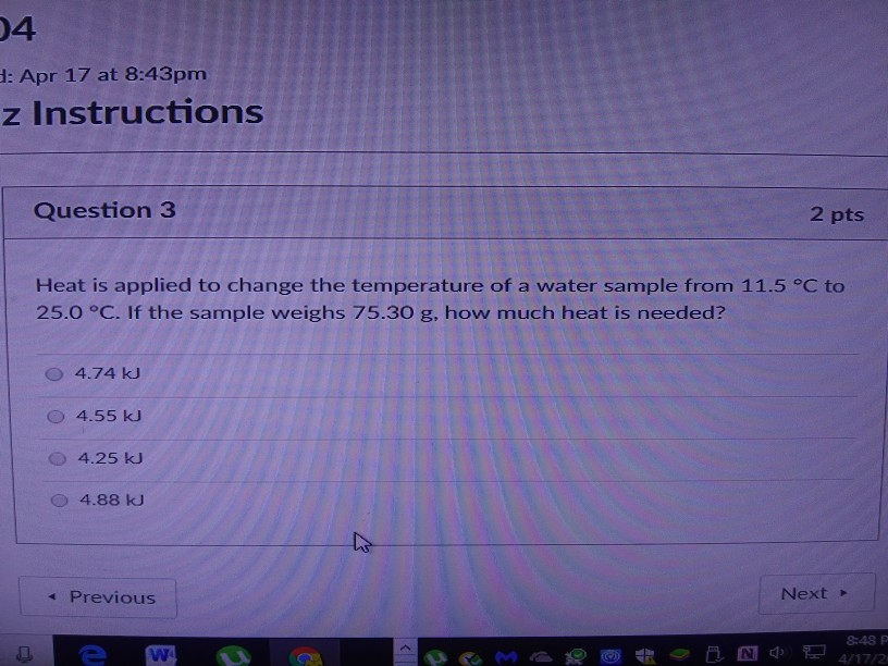 Solved 4 : Apr 17 at 8:43pm z Instructions Question 3 2 pts | Chegg.com