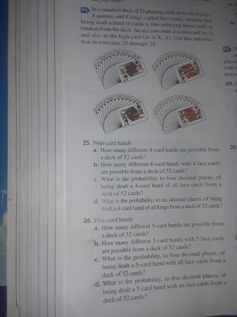 Solved In a standard deck of 52 playing cards there are 4