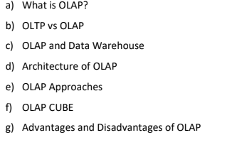 Solved A) What Is OLAP? B) OLTP Vs OLAP C) OLAP And Data | Chegg.com