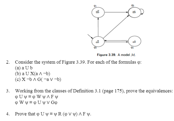 92 ab ab ab ab 91 2. Figure 3.39. A model M. Consider | Chegg.com