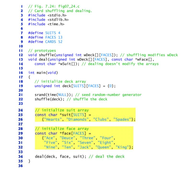 C programming Modify the card shuffling and
