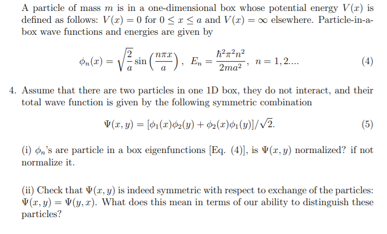 A particle of mass m is in a one-dimensional box | Chegg.com