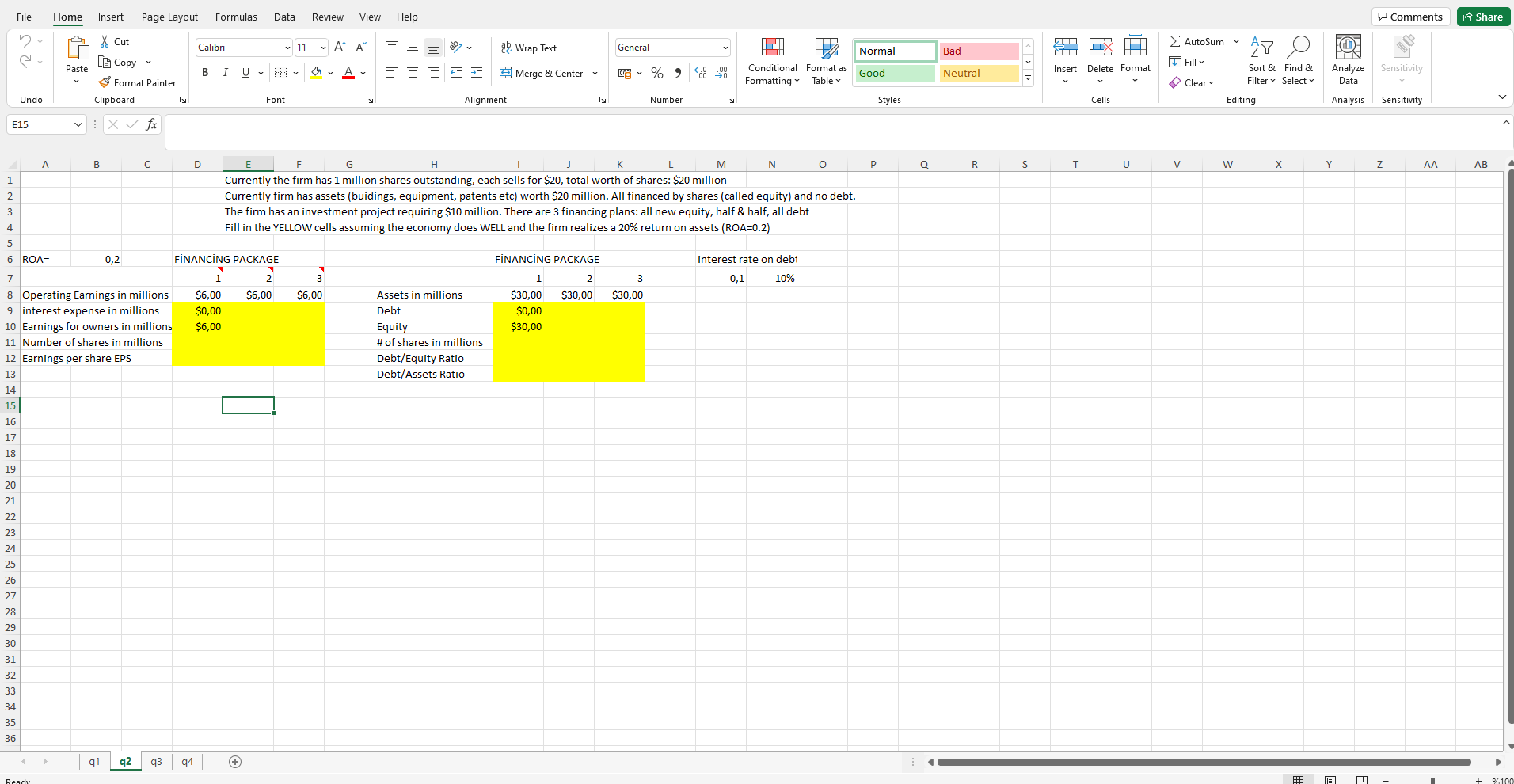 Solved File Home Insert Page Layout Formulas Data Review | Chegg.com