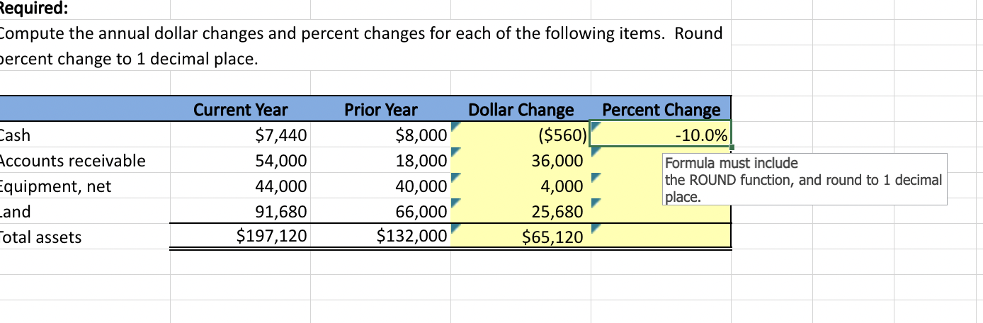 Solved How do I used the round function so it rounds to the | Chegg.com