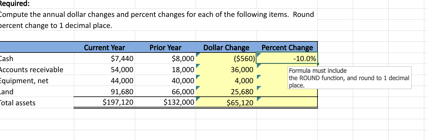 Solved How Do I Used The Round Function So It Rounds To The | Chegg.com