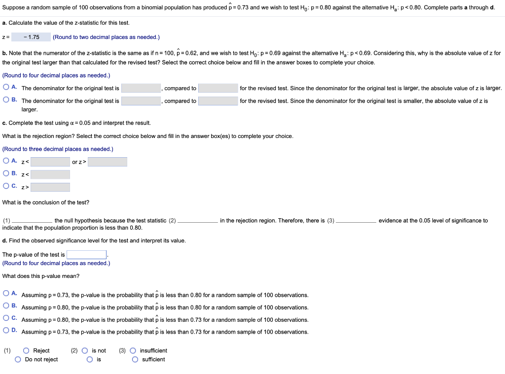 Solved Suppose A Random Sample Of 100 Observations From A | Chegg.com