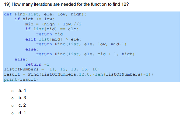 Solved a. 4 b. 3 c. 2 d. 1 | Chegg.com