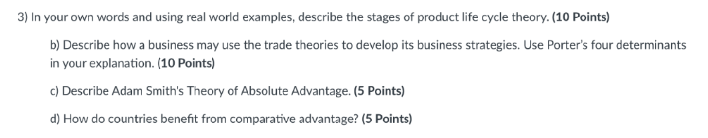 Solved 3) In your own words and using real world examples, | Chegg.com