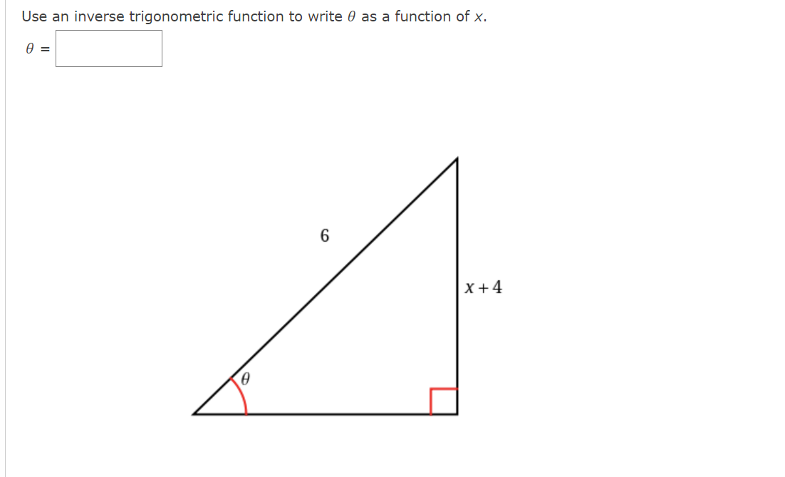 Solved Use an inverse trigonometric function to write θ as a | Chegg.com