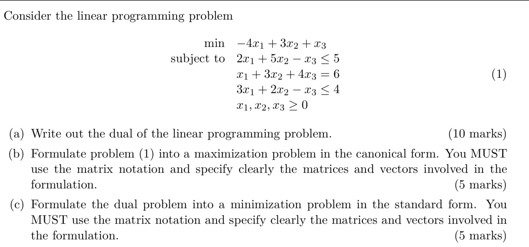 Solved Consider the linear programming problem min subject | Chegg.com