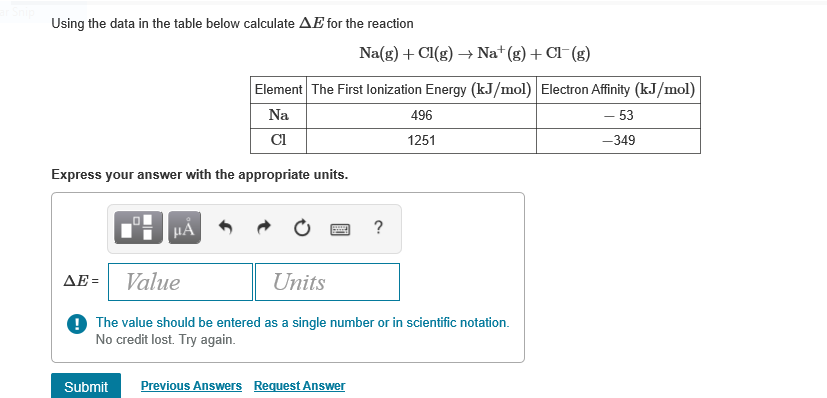 Solved Using The Data In The Table Below Calculate Ae For Chegg Com