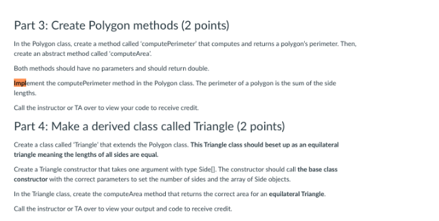 Solved Part 1: Create Class Basics (2 Points) Create The | Chegg.com