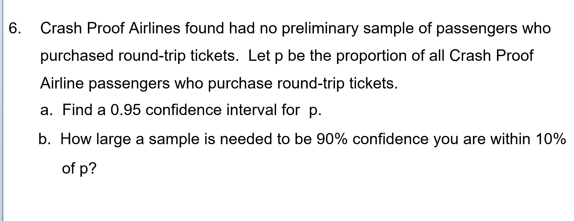 Crash Proof Airlines found had no preliminary sample