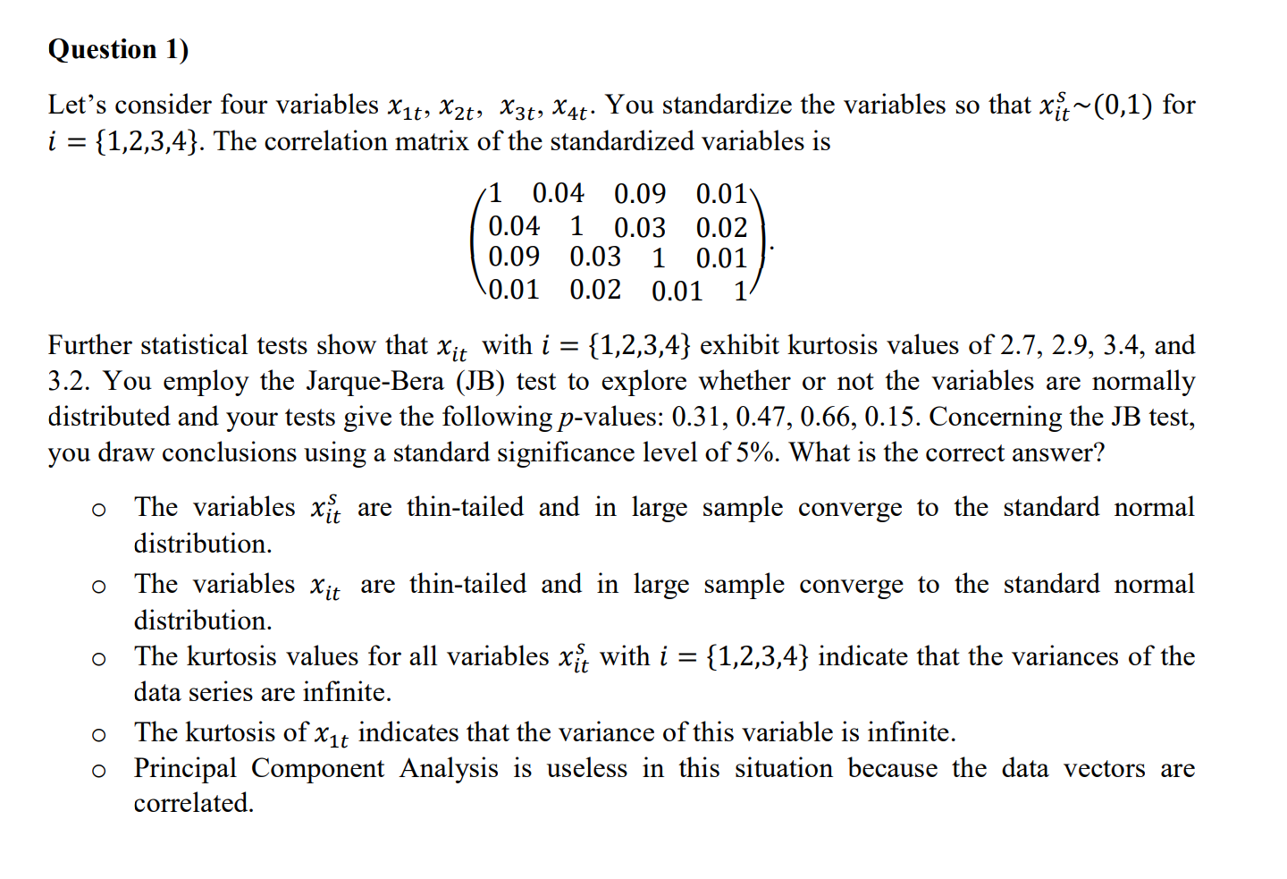 Solved Let's consider four variables x1t,x2t,x3t,x4t. You | Chegg.com