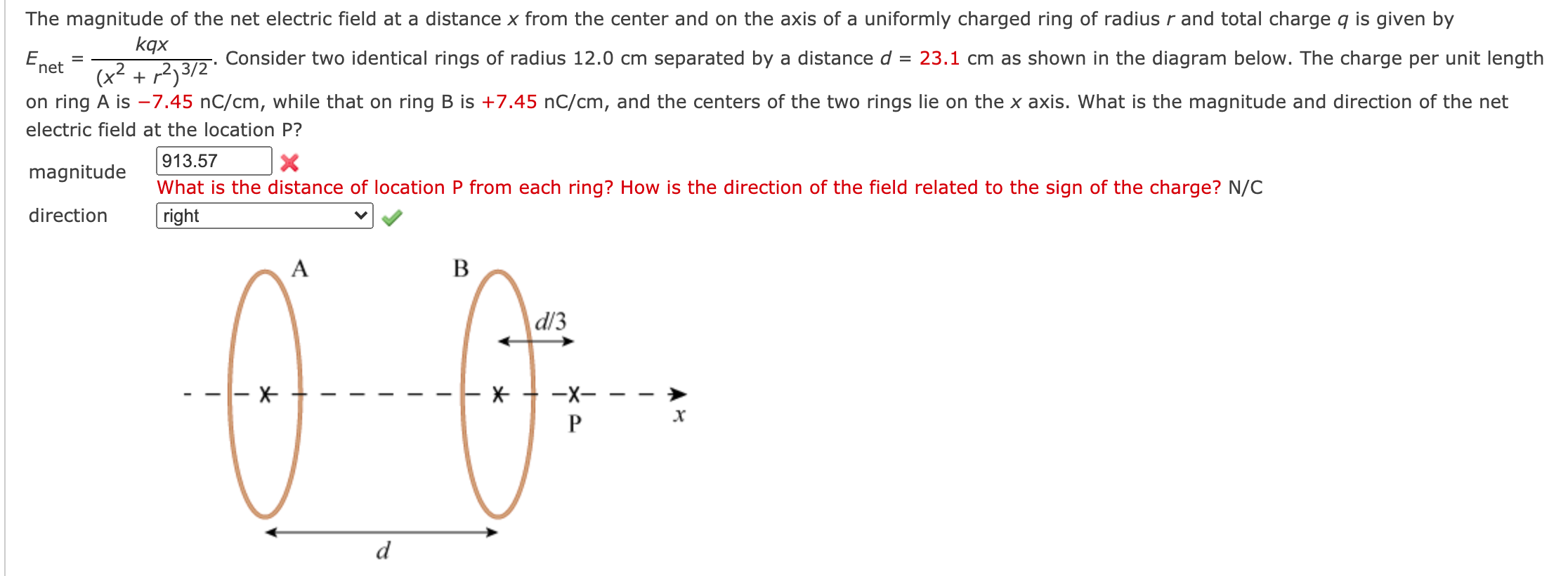 Solved Enet = The magnitude of the net electric field at a | Chegg.com