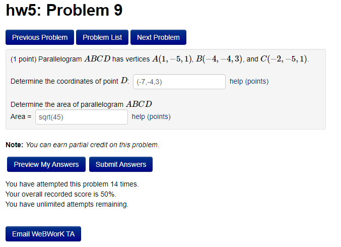 Solved Hw5: Problem 9 Previous Problem Problem List Next | Chegg.com