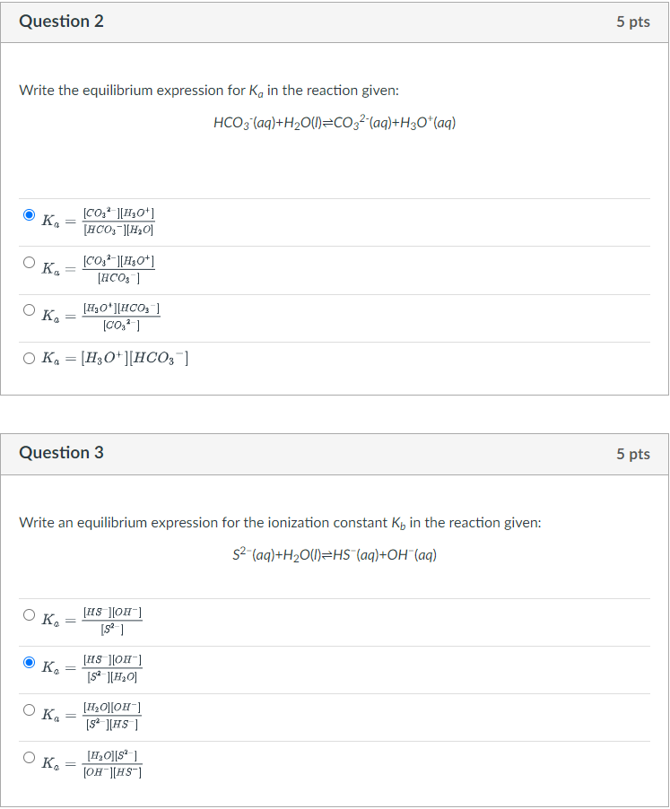 Solved Write the equilibrium expression for Ka in the | Chegg.com