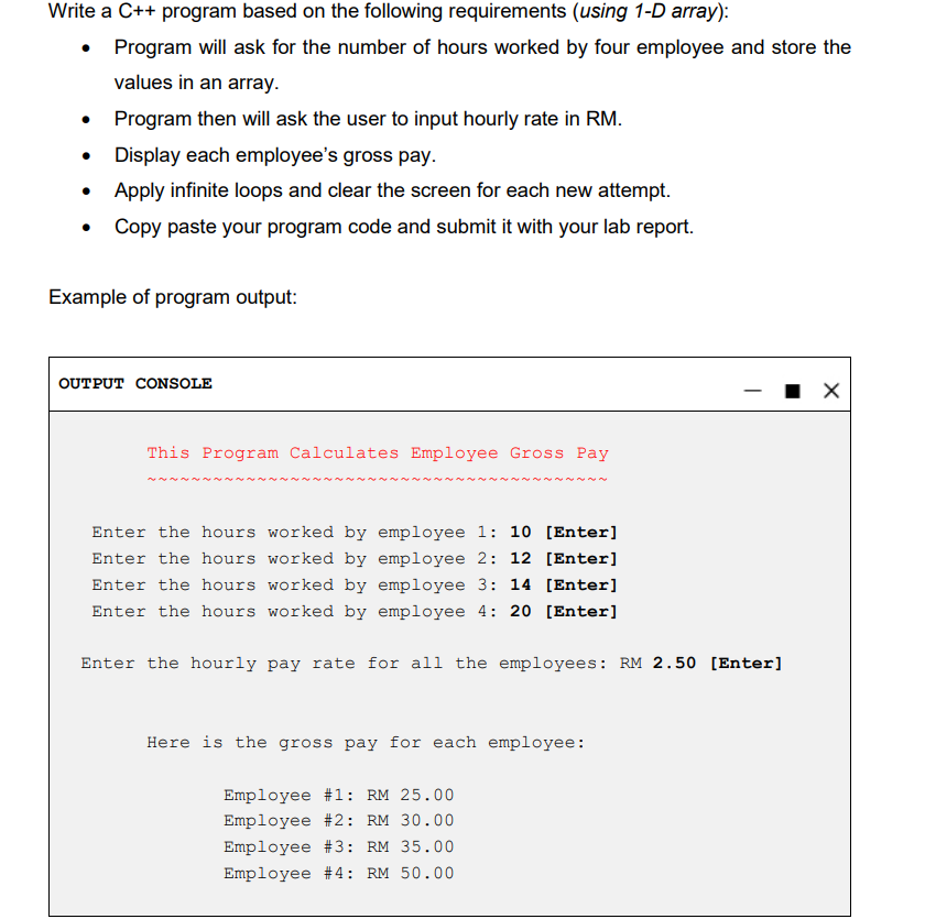 Solved Write a C++ program based on the following | Chegg.com