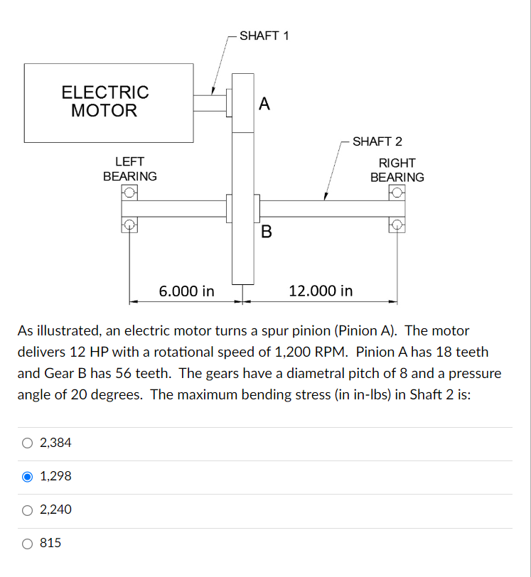 Solved As illustrated, an electric motor turns a spur pinion