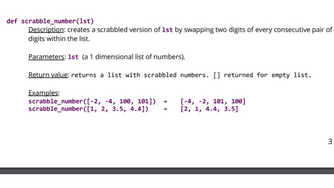Help solve in PYTHON 3 please COMMENT in code what is | Chegg.com