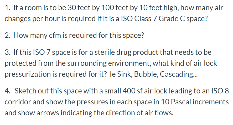 1 If A Room Is To Be 30 Feet By 100 Feet By 10 Fe