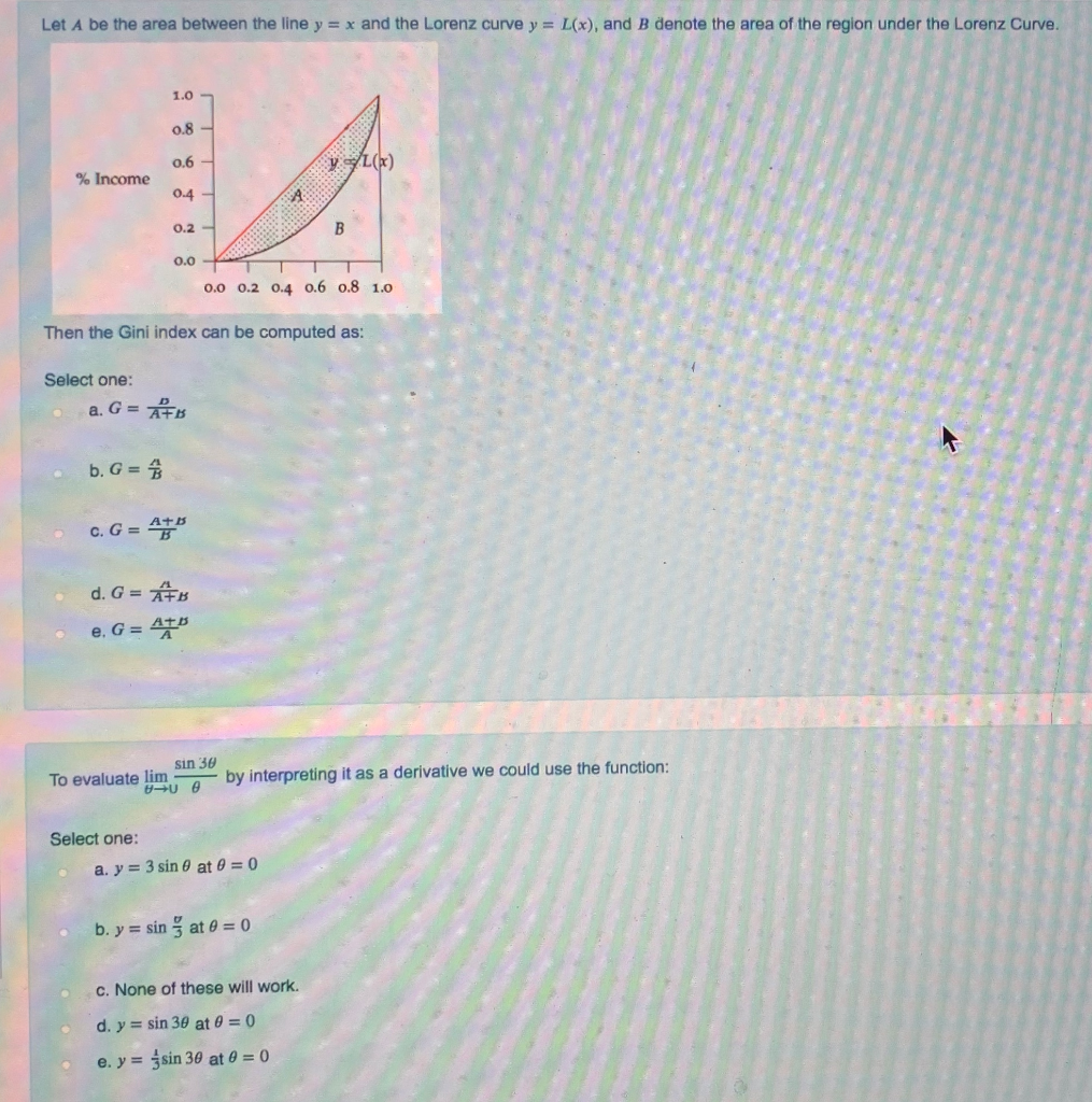 Solved Let A Be The Area Between The Line Y X And The L Chegg Com