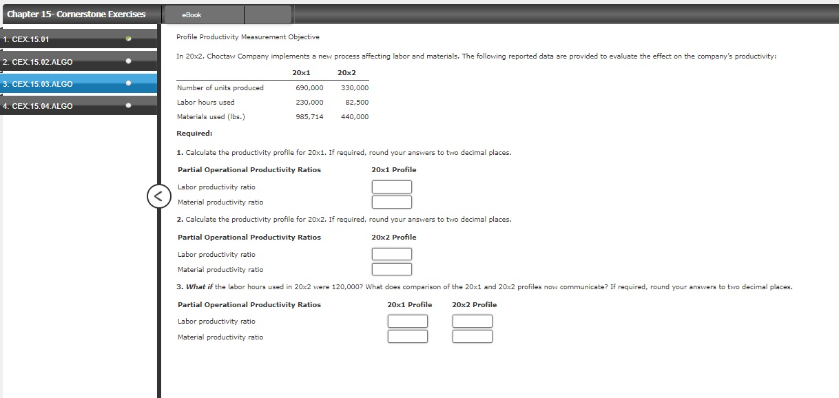 Solved Profile Productivity Measurement Objective Required: | Chegg.com