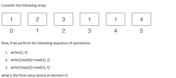 Solved Consider The Following Array: Now, If We Perform The | Chegg.com