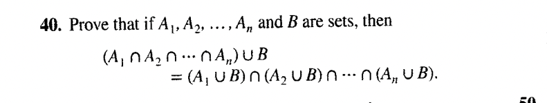 Solved 40. Prove That If A1,A2,…,An And B Are Sets, Then | Chegg.com