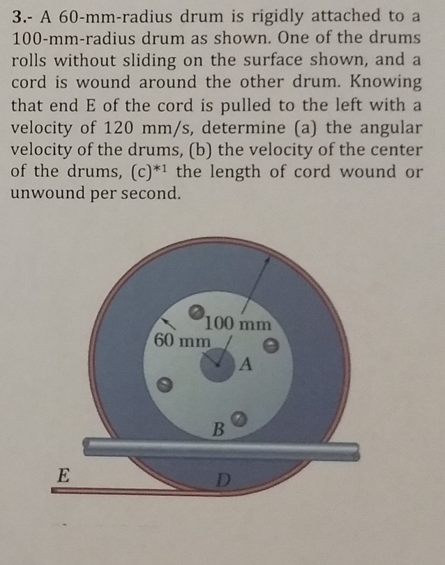 Solved 3. A 60mmradius drum is rigidly attached to a