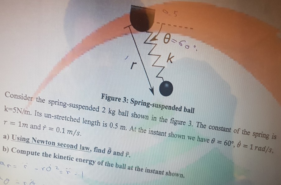 Solved L0=60 J Figure 3: Spring-suspended ball Consider the | Chegg.com