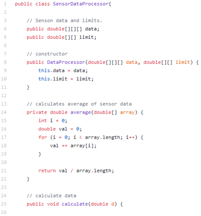 The SensorDataProcessor class is an example | Chegg.com