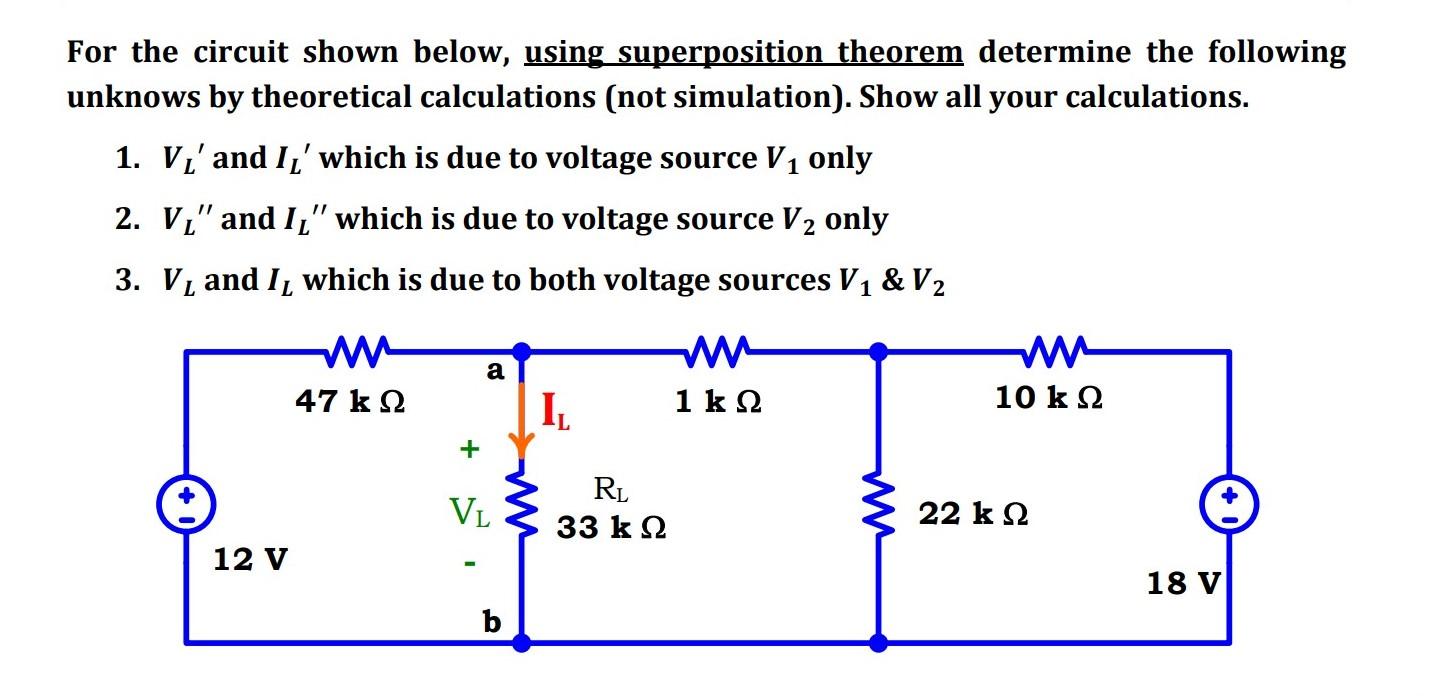 Solved For the circuit shown below, using superposition | Chegg.com