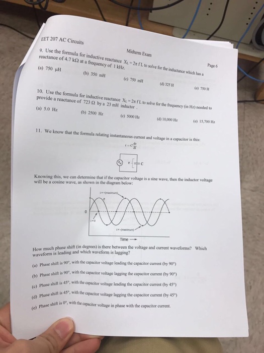 Solved Use the formula for inductive reactance X_L = 2 pi f