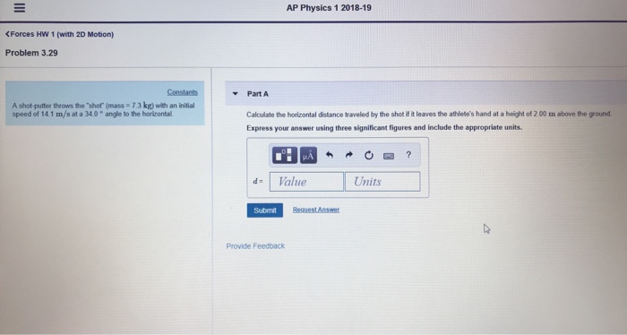 Solved AP Physics 1 2018-19 | Chegg.com