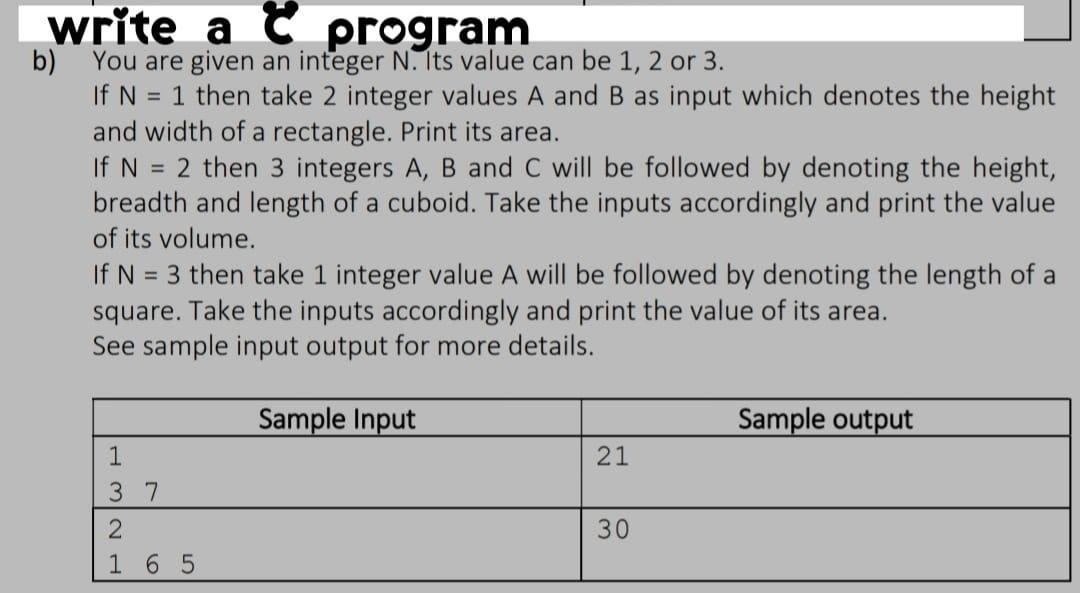 Solved write a C program b) You are given an integer N. Its | Chegg.com