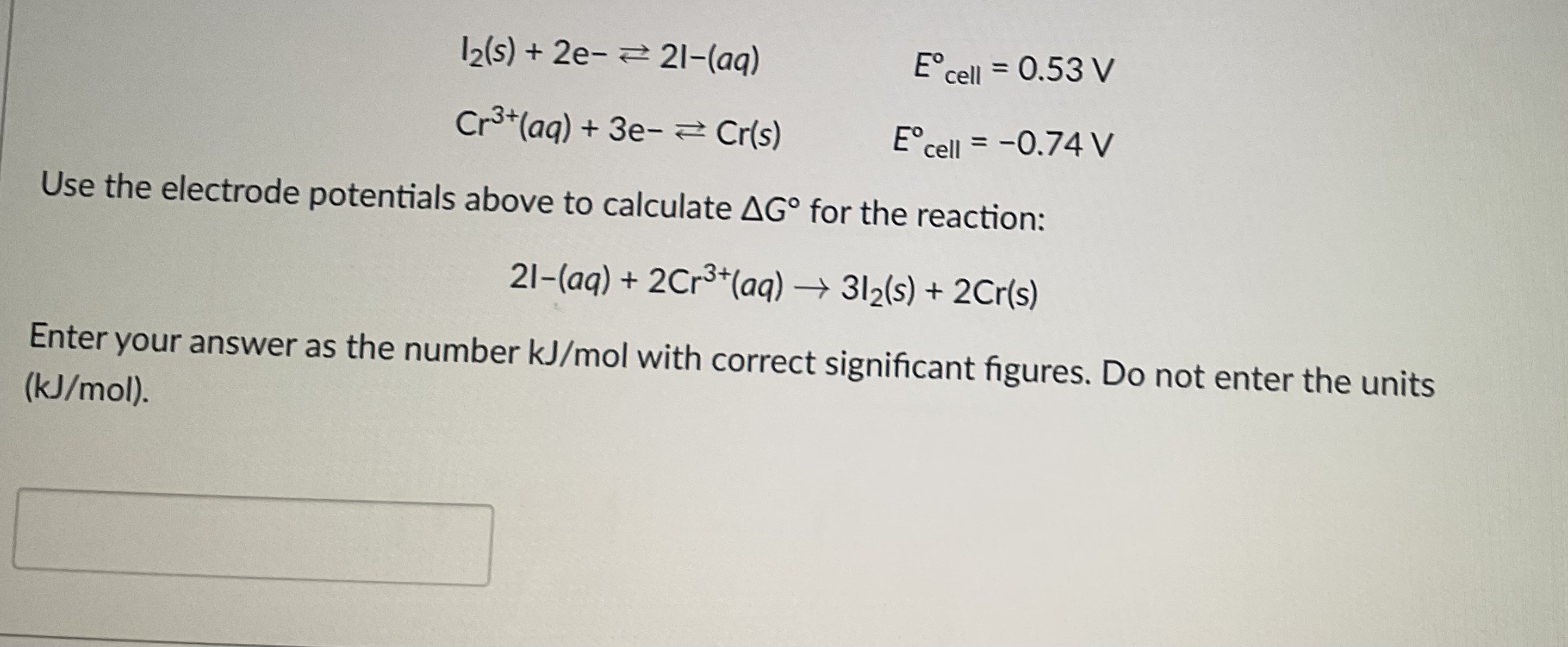 Determine The Cell Potential Of An Electrochemical 6057