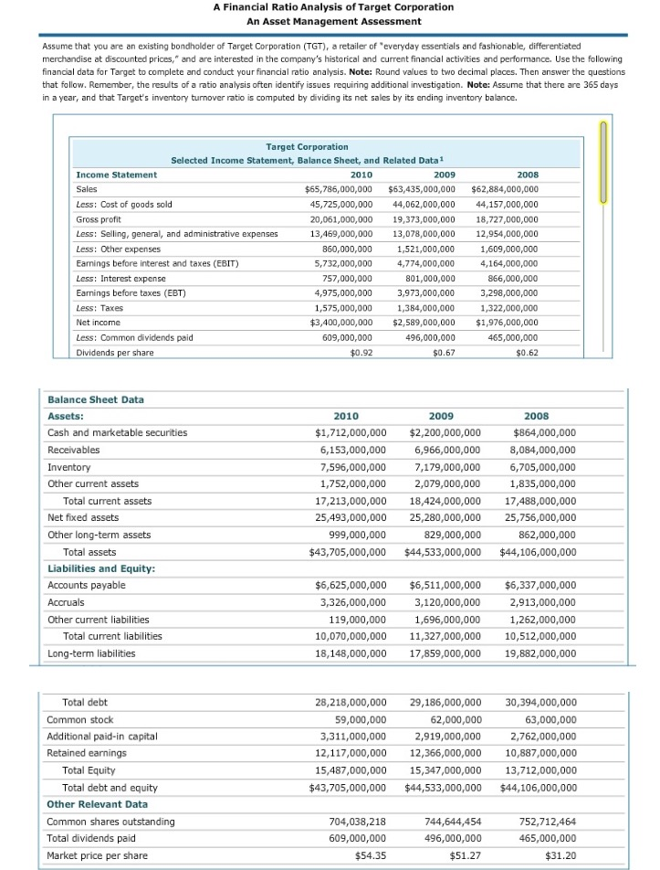 A Financial Ratio Analysis of Target Corporation An