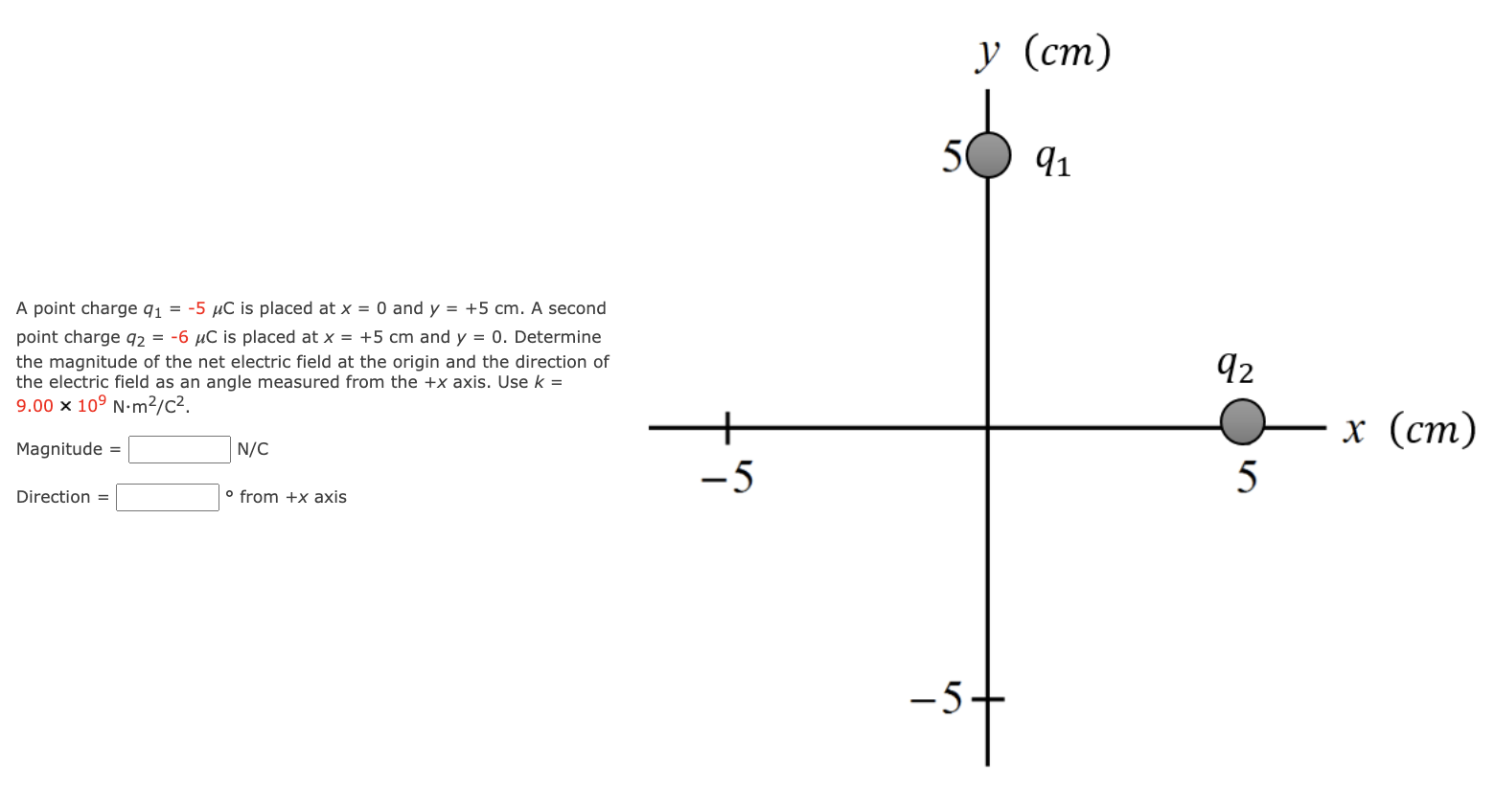 solved-a-point-charge-q1-5-c-is-placed-at-x-0-and-y-chegg