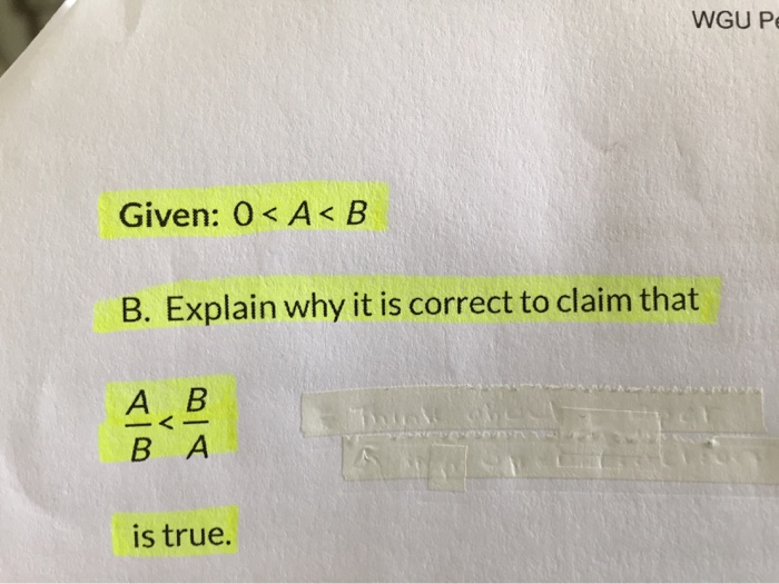 Solved Wgu P Given 0 A B B Explain Why It Is Correct T Chegg Com