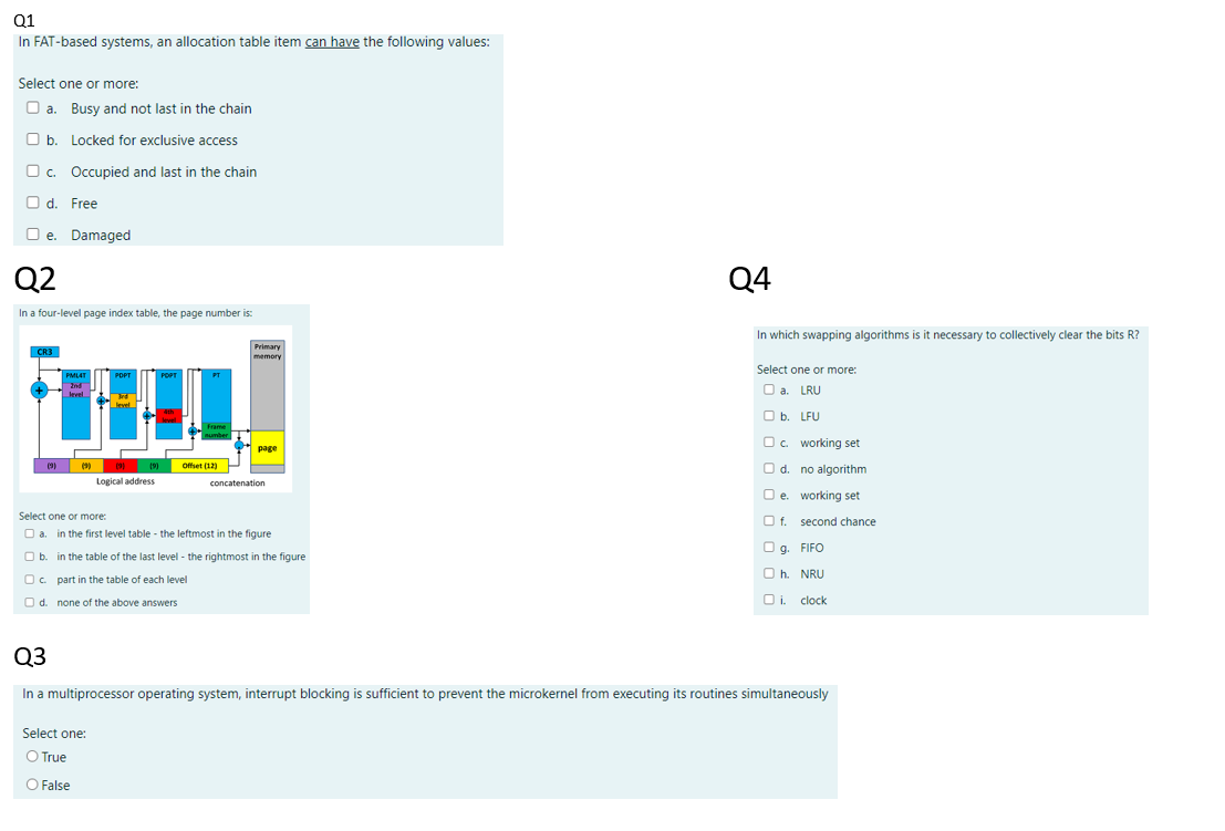 Solved Q1 In FAT-based systems, an allocation table item can | Chegg.com
