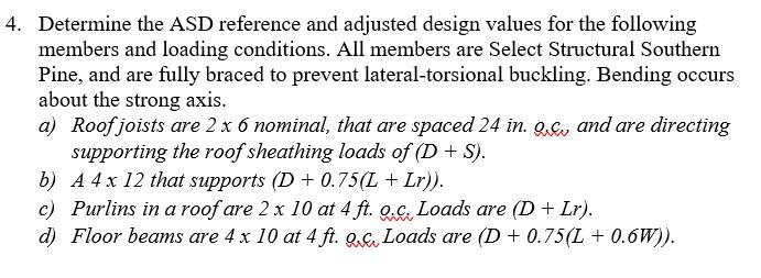 Solved 4. Determine the ASD reference and adjusted design | Chegg.com